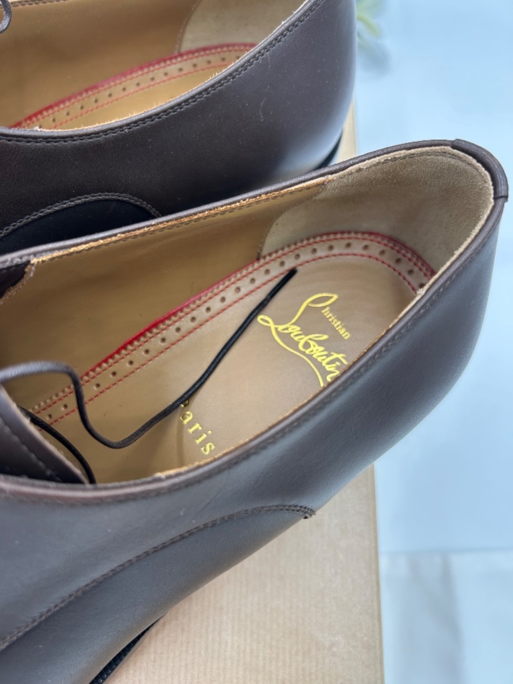 Men’s Christian Louboutin CORTOMALE Brown lace-up Oxford. Size 45/12 - Picture 6 of 11